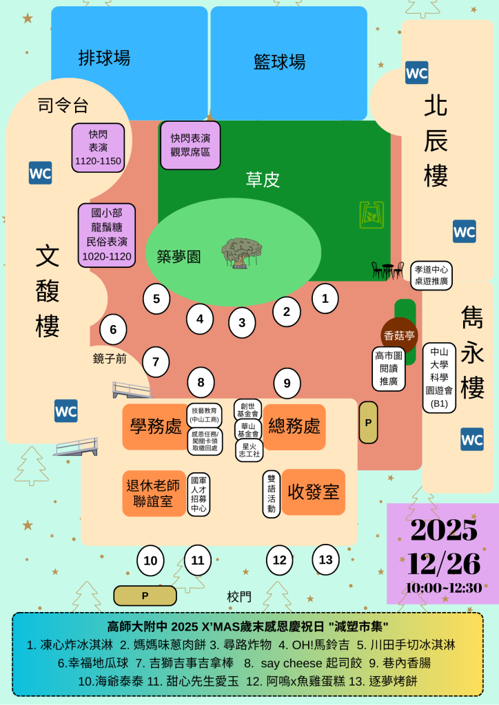 歲末感恩慶祝日活動配置圖